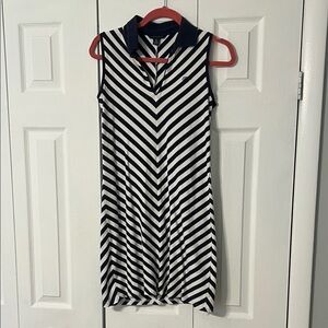 Tommy Hilfiger Navy and White Striped Top